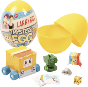Lankybox Mystery Surprise Medium Egg Official Merchandise Ages 3 and Up WIth Figures, Vehicle, and Stickers