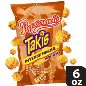 Popcornopolis Intense Nacho Takis 6 oz Bag, Cheese Popcorn