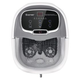 Portable All-In-One Heated Foot Spa Bath Motorized Massager (Color: Gray)